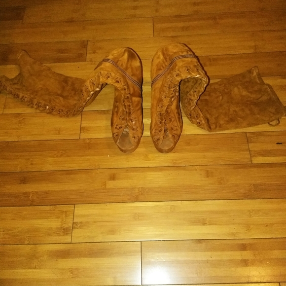 Jeffrey Campbell UltraSuede Thigh High Lace Boots - Picture 3 of 8